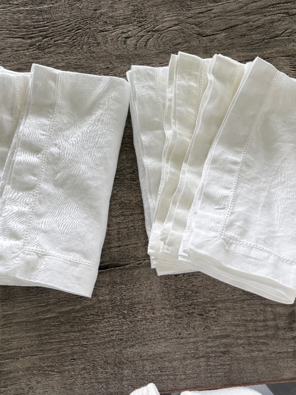 Pottery Barn Belgian Flax Linen Hemstitch Napkins